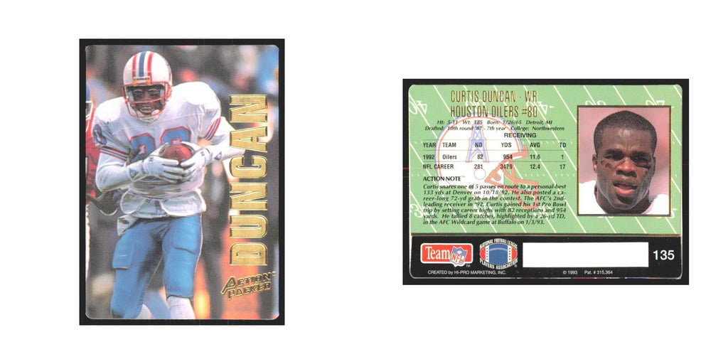 1993 Action Packed Curtis Duncan Houston Oilers #135