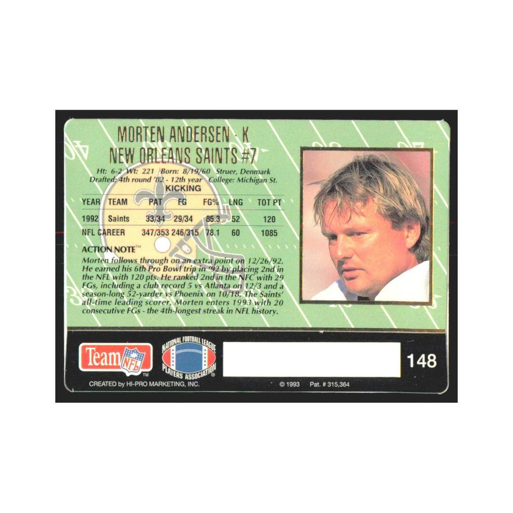 1993 Action Packed Morten Andersen Saints #148