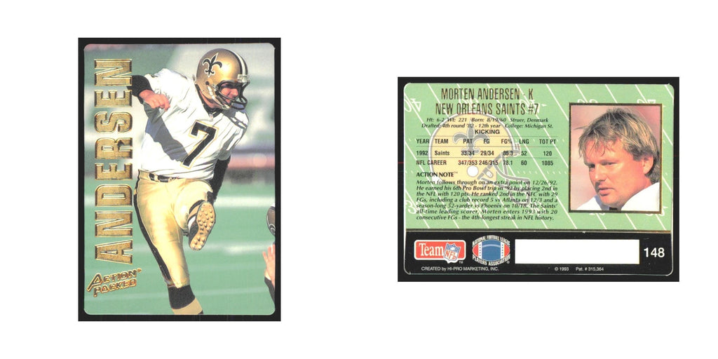1993 Action Packed Morten Andersen Saints #148