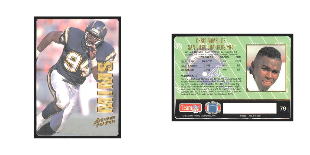 1993 Action Packed Chris Mims San Diego Chargers #79