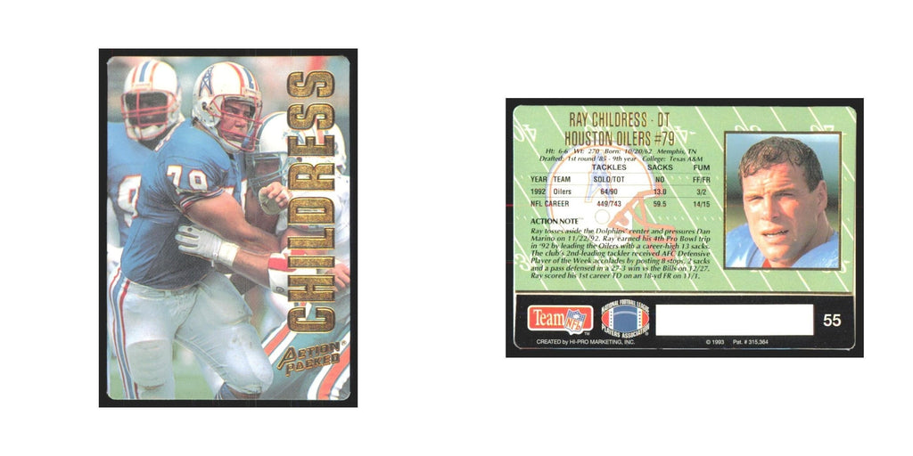 1993 Action Packed Ray Childress Houston Oilers #55