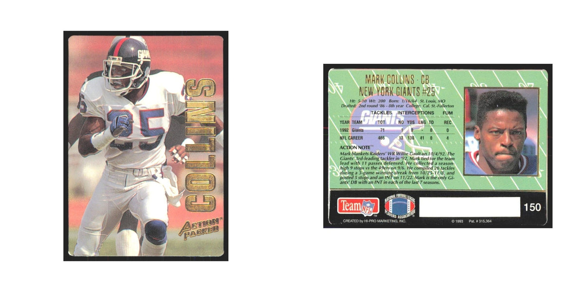 1993 Action Packed Mark Collins Giants #150