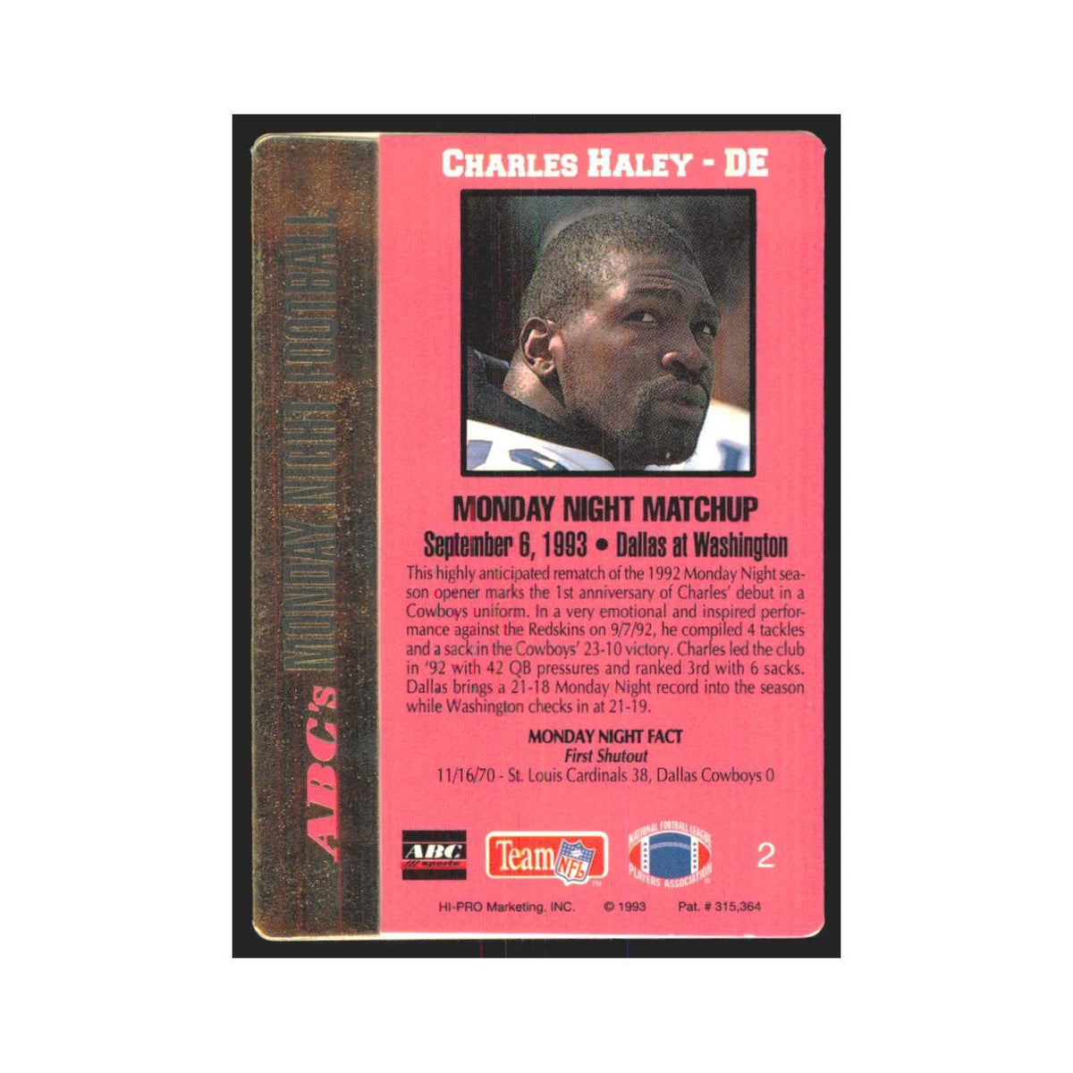 1993 Action Packed Charles Haley Cowboys #2