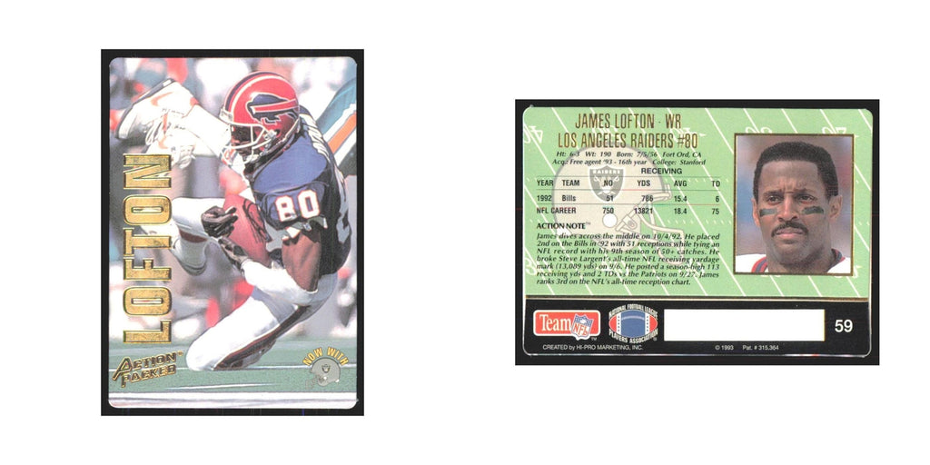1993 Action Packed James Lofton Los Angeles Raiders #59