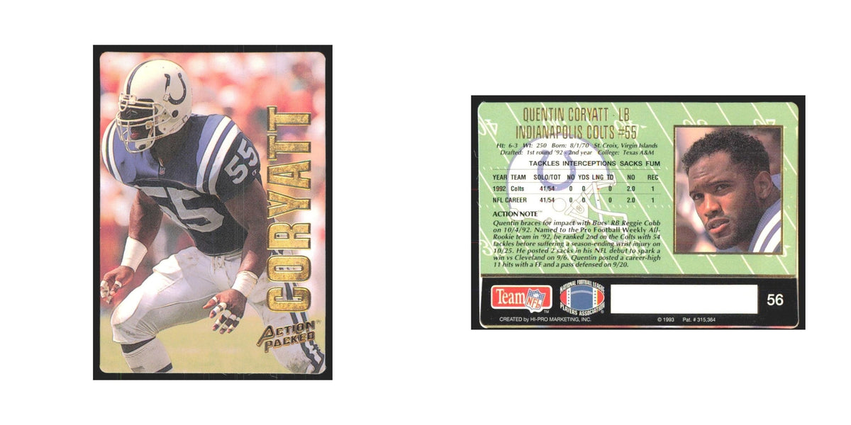 1993 Action Packed Quentin Coryatt Colts #56