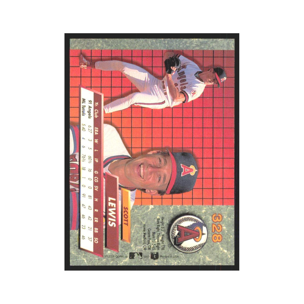 1992 Fleer Ultra Scott Lewis RC Angels #328