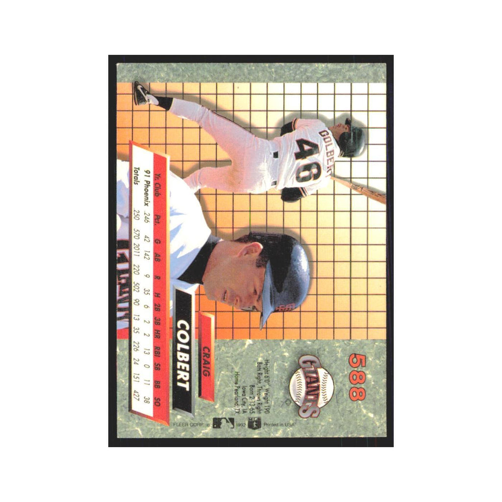 1992 Fleer Ultra Craig Colbert RC Giants #588