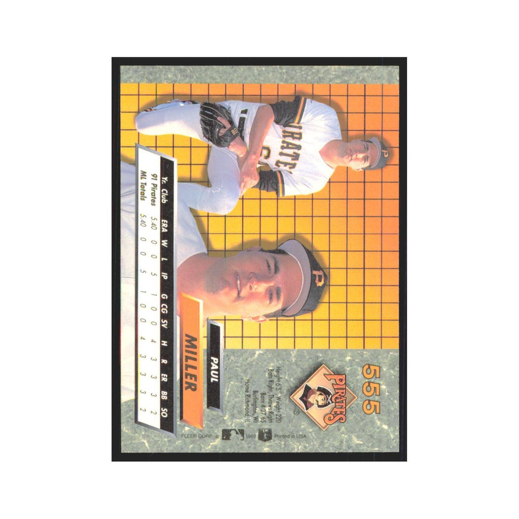 1992 Fleer Ultra Paul Miller RC Pirates #555