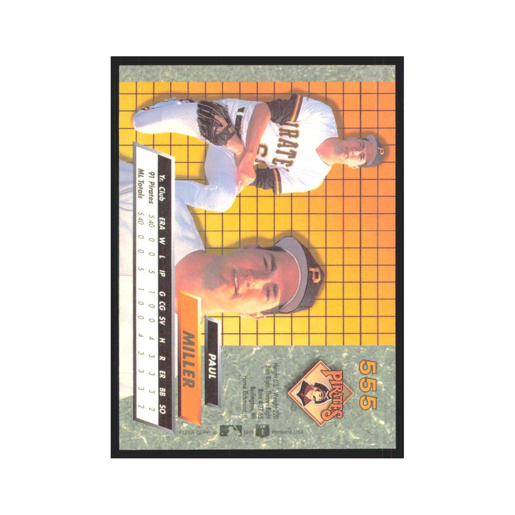 1992 Fleer Ultra Paul Miller RC Pirates #555