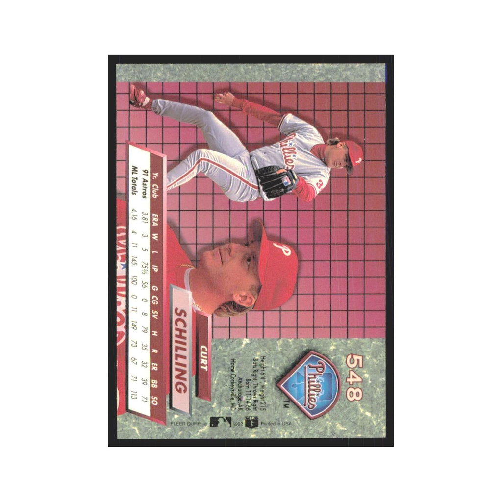 1992 Fleer Ultra Curt Schilling Phillies #548
