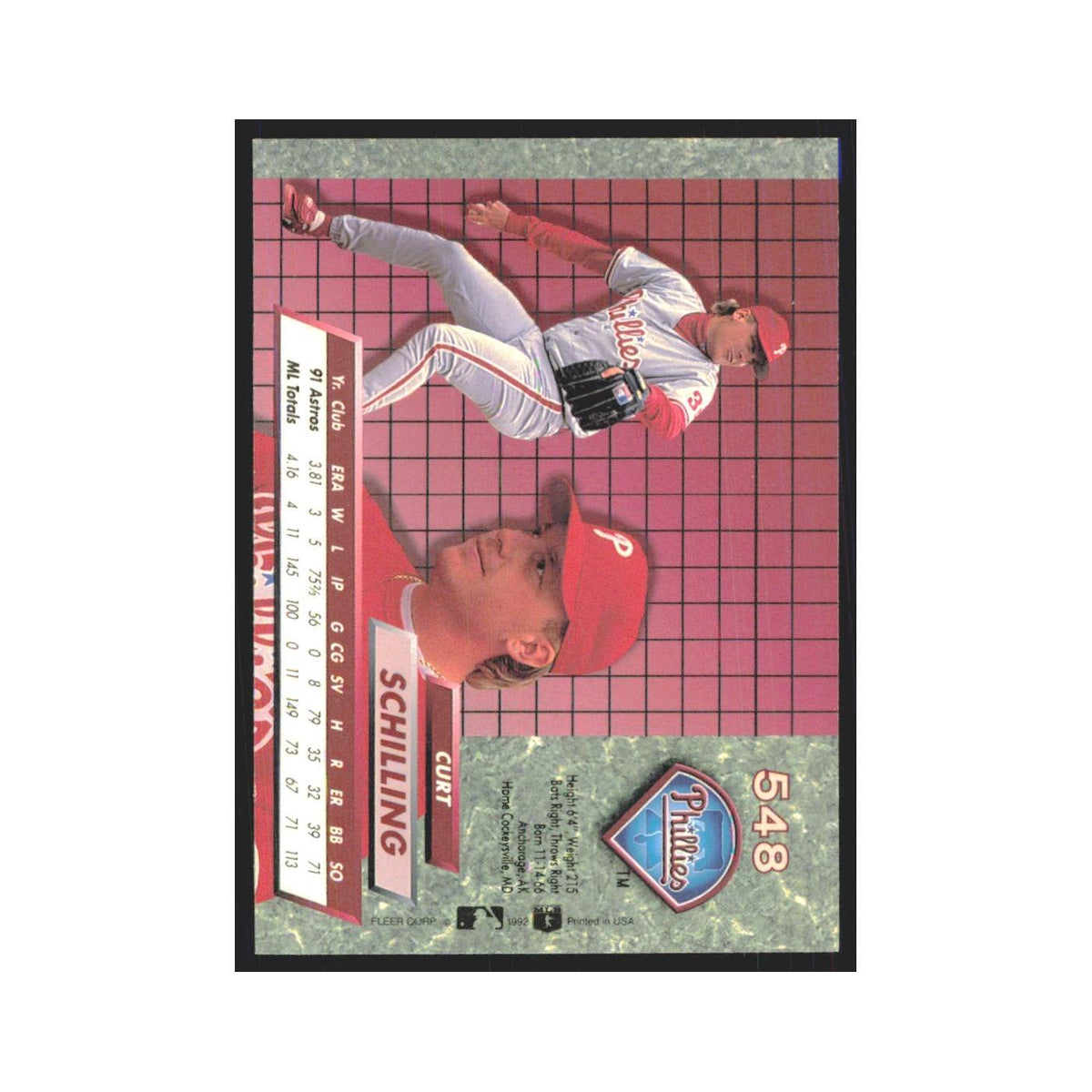 1992 Fleer Ultra Curt Schilling Phillies #548