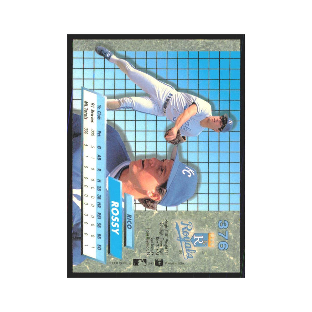 1992 Fleer Ultra Rico Rossy RC Royals #376