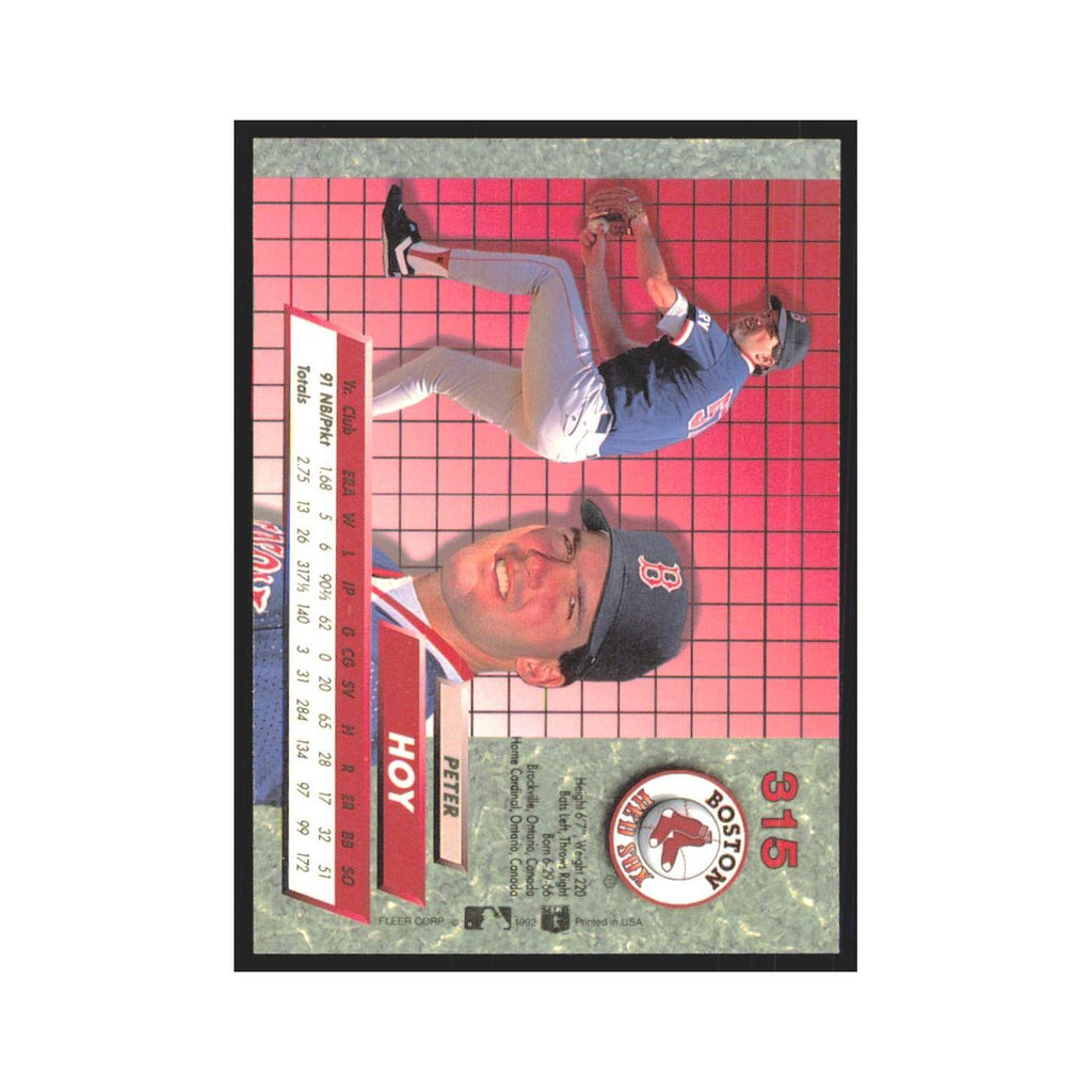 1992 Fleer Ultra Peter Hoy RC Red Sox #315