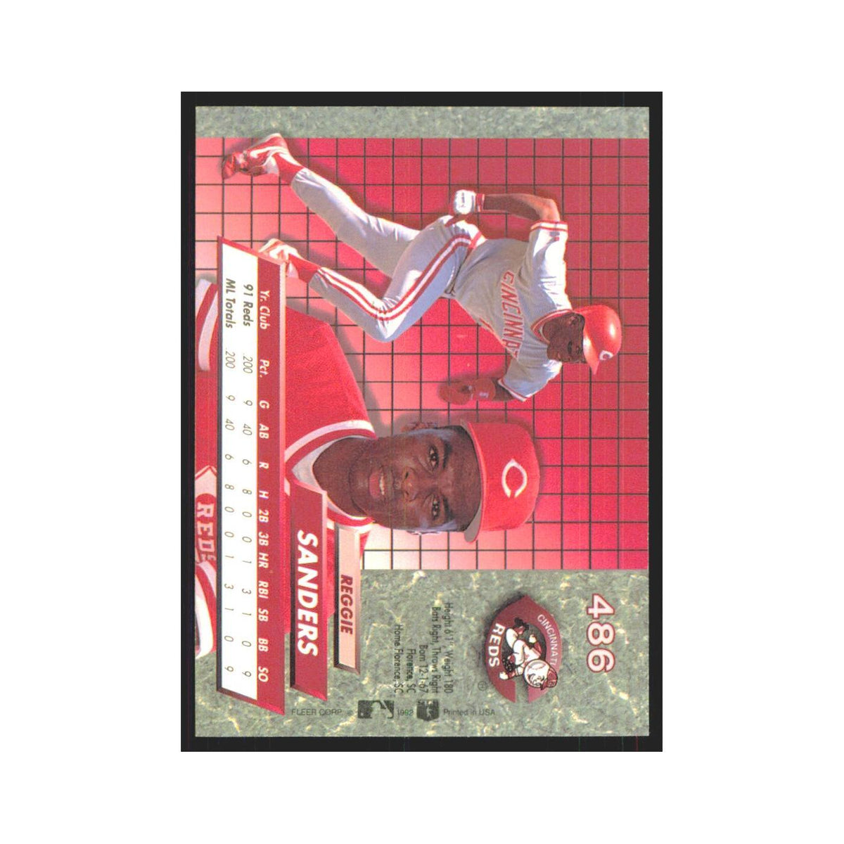 1992 Fleer Ultra Reggie Sanders RC Reds #486