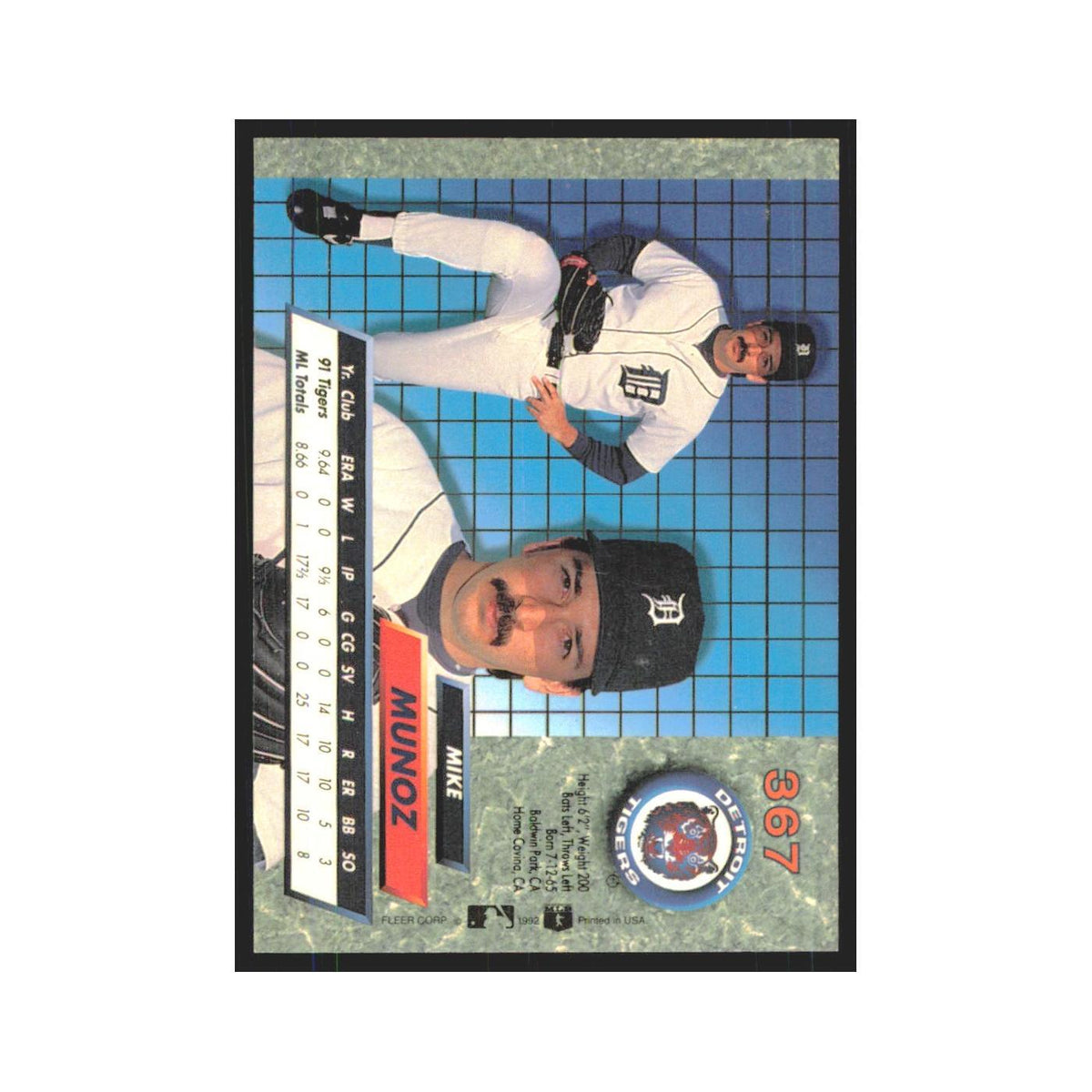 1992 Fleer Ultra Mike Munoz RC Tigers #367