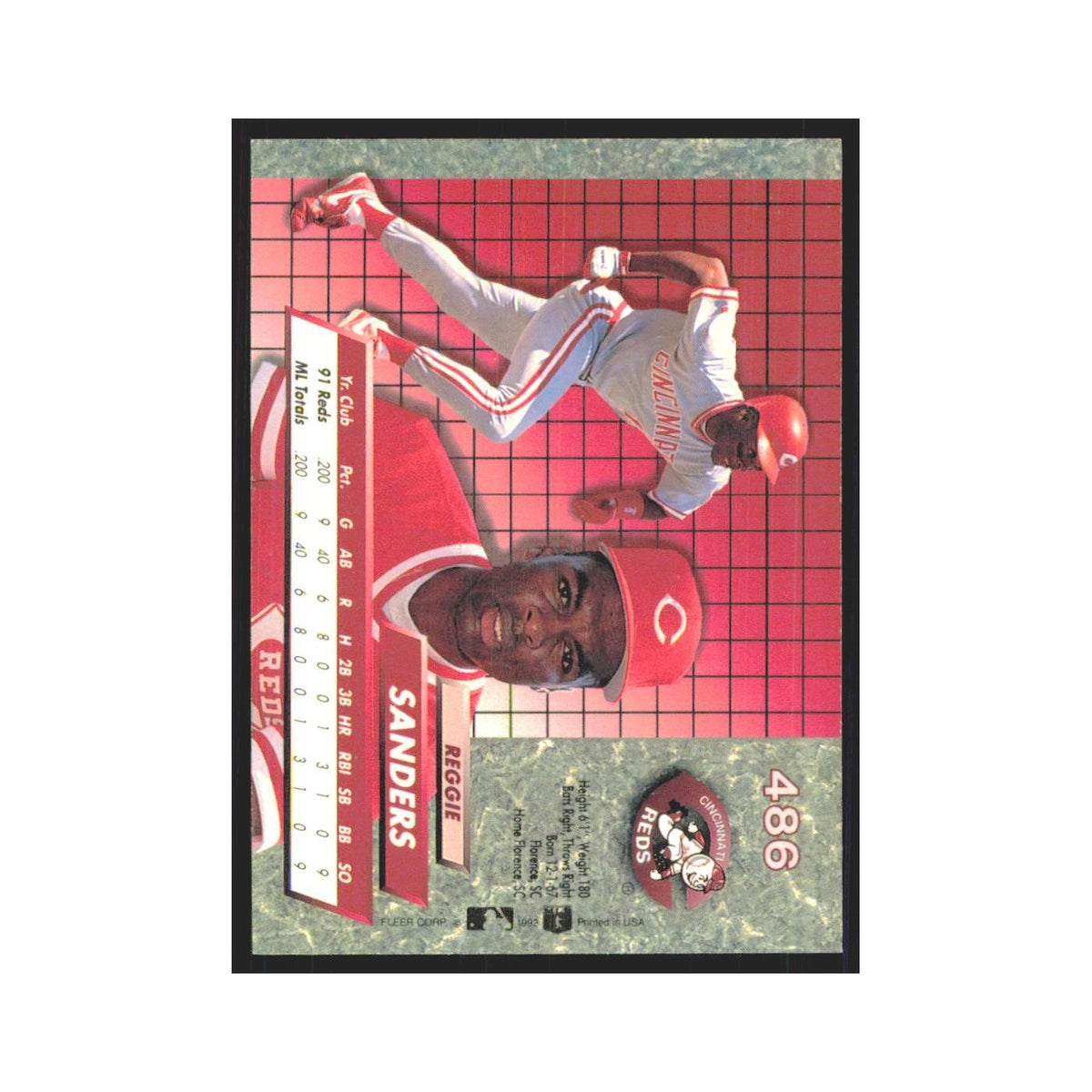 1992 Fleer Ultra Reggie Sanders RC Reds #486