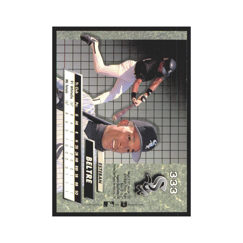 1992 Fleer Ultra Esteban Beltre RC White Sox #333