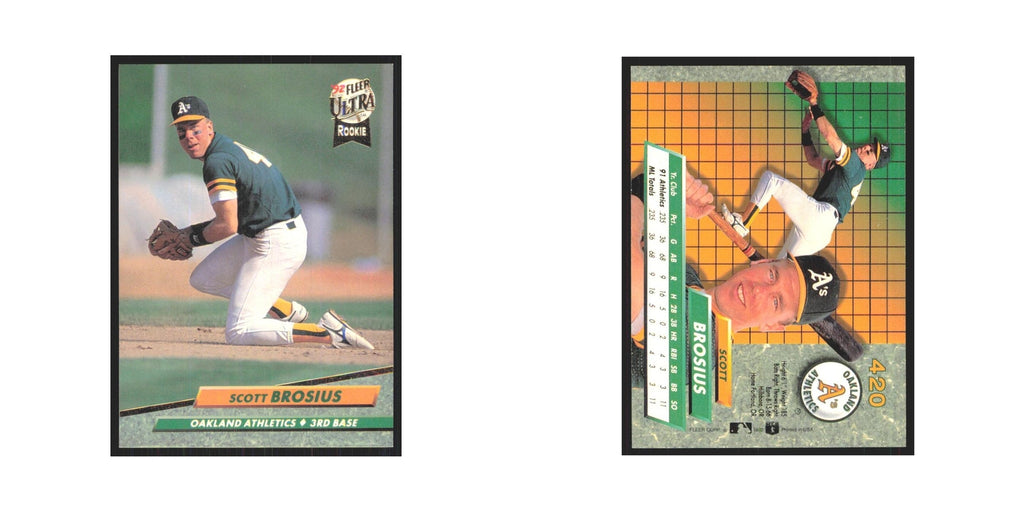 1992 Fleer Ultra Scott Brosius RC Athletics #420