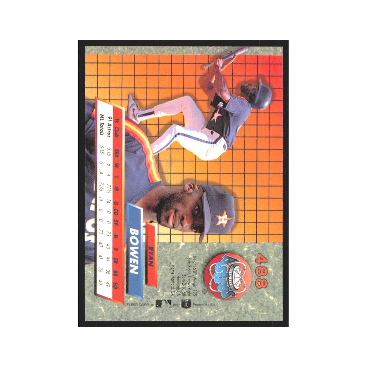 1992 Fleer Ultra Ryan Bowen RC Astros #488