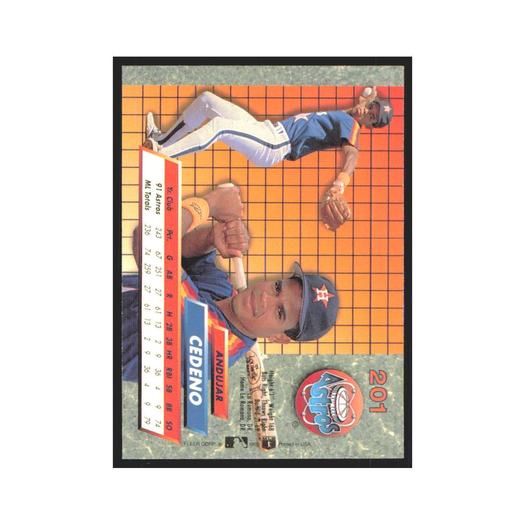 1992 Fleer Ultra Andujar Cedeno RC Astros #201