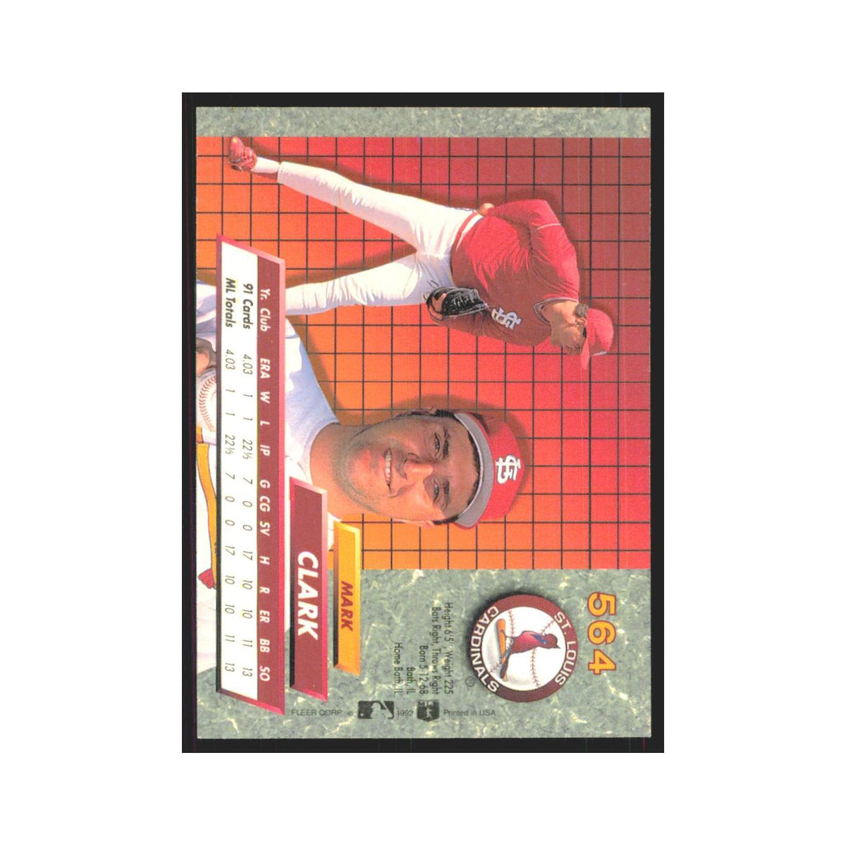 1992 Fleer Ultra Mark Clark RC Cardinals #564