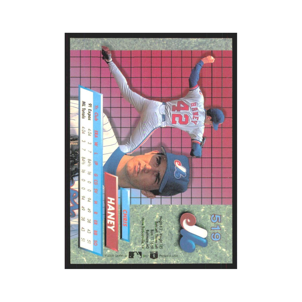1992 Fleer Ultra Chris Haney RC Montreal Expos #519