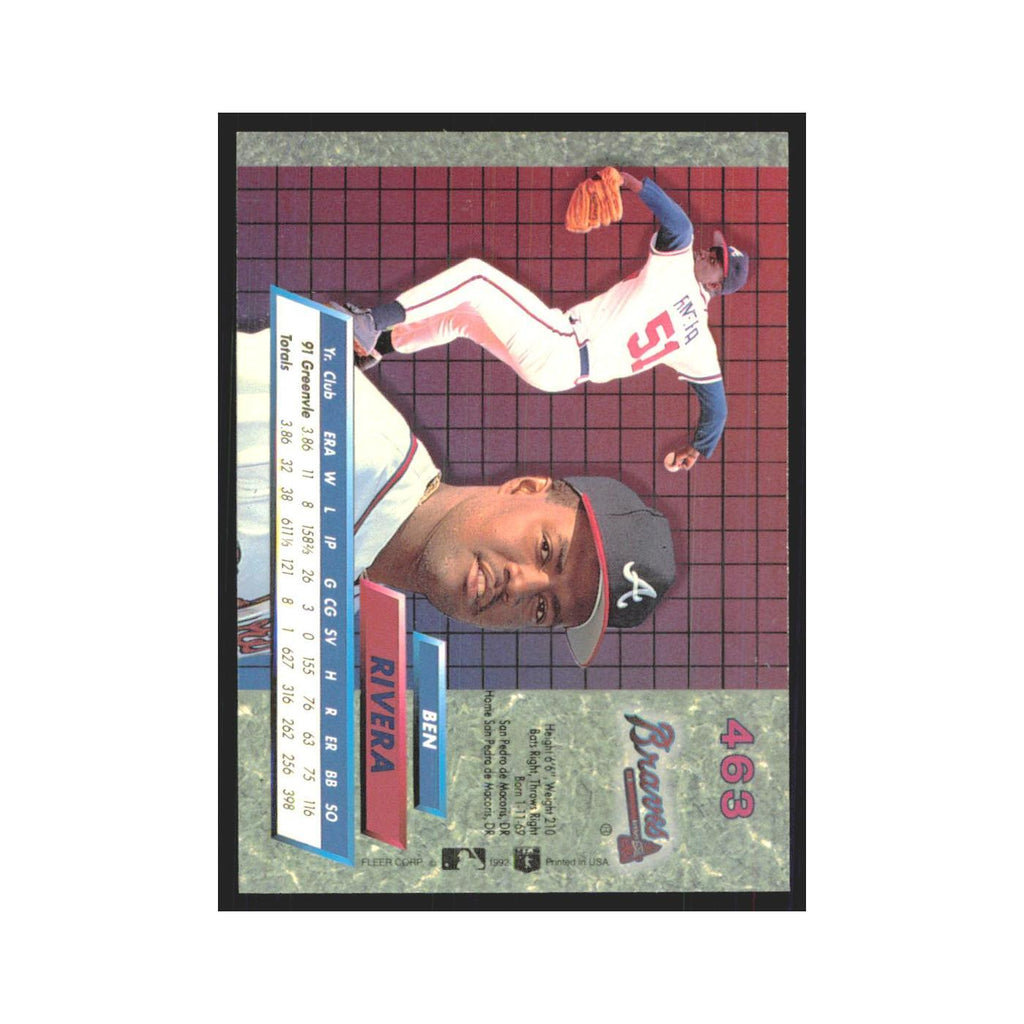 1992 Fleer Ultra Ben Rivera RC Braves #463