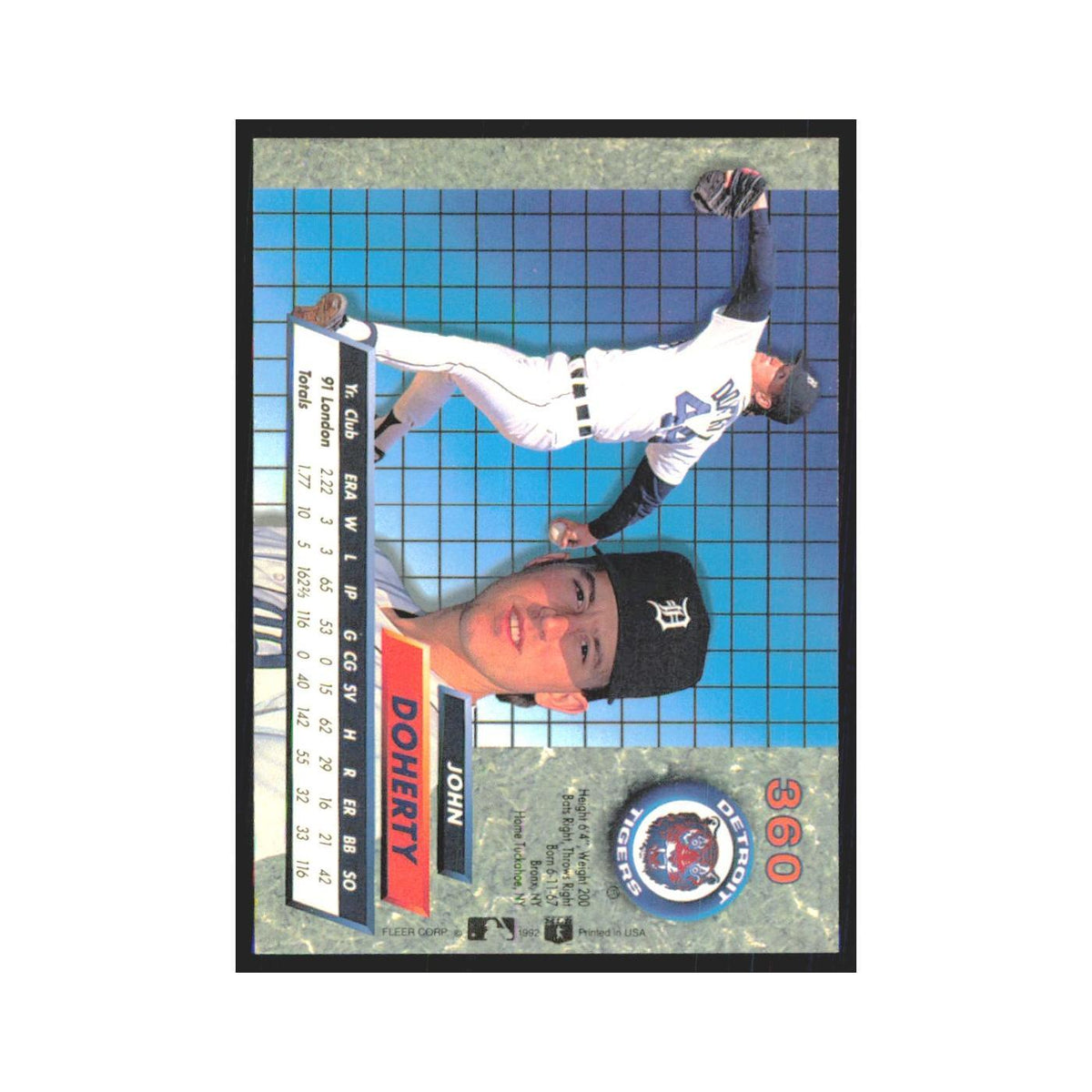 1992 Fleer Ultra John Doherty RC Tigers #360