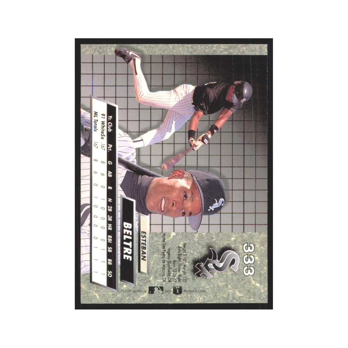 1992 Fleer Ultra Esteban Beltre RC White Sox #333
