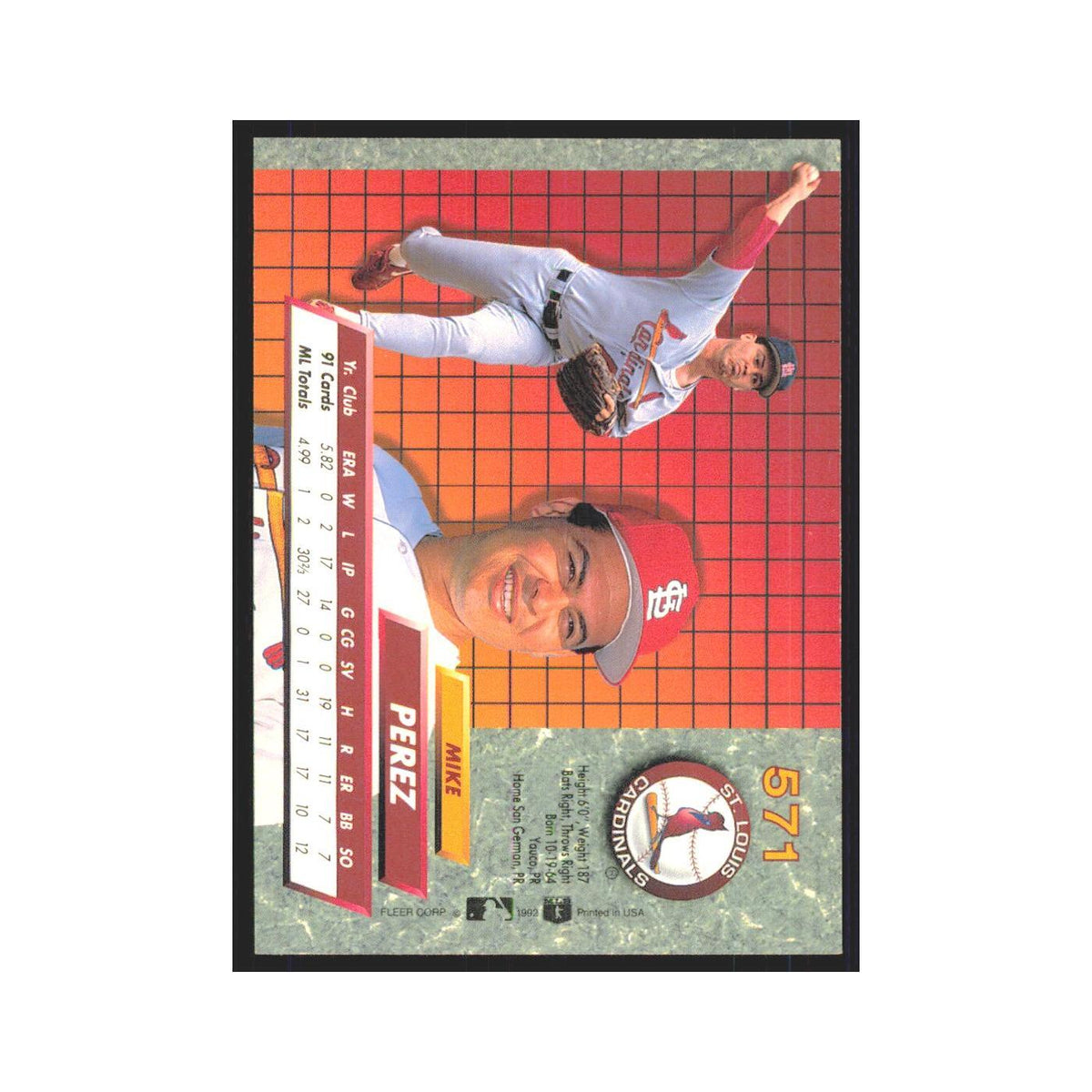 1992 Fleer Ultra Mike Perez RC Cardinals #571