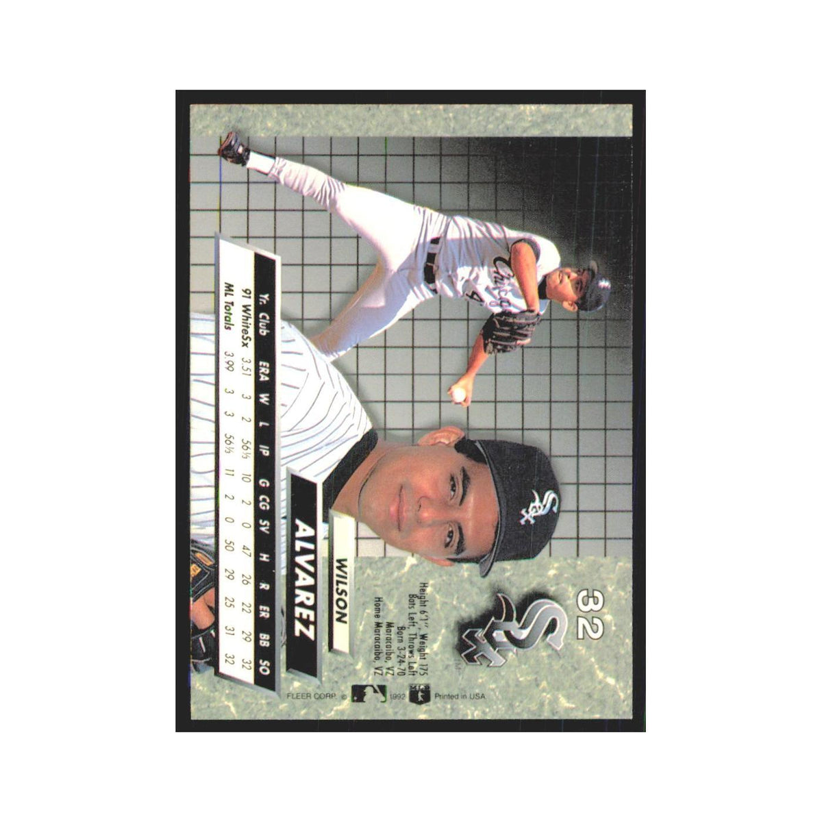 1992 Fleer Ultra Wilson Alvarez RC White Sox #32