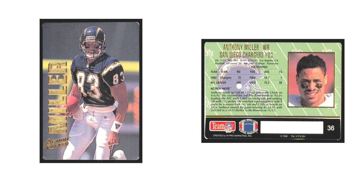 1993 Action Packed Anthony Miller San Diego Chargers #36