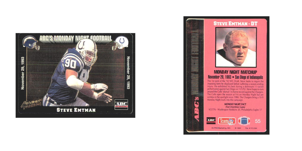 1993 Action Packed Steve Emtman Colts #55