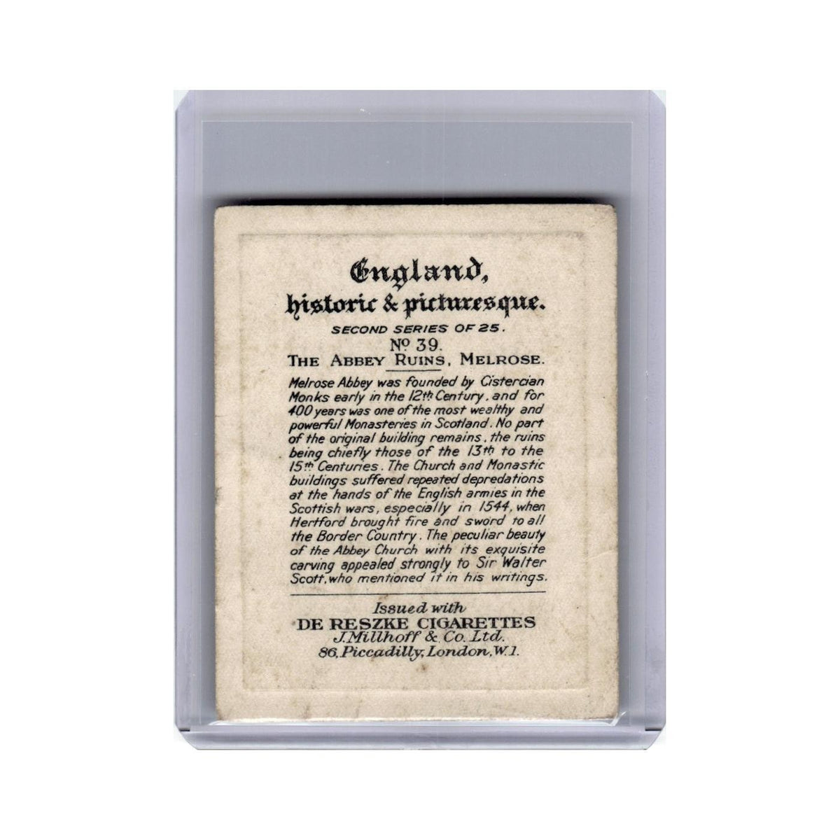 Abbey Ruins 1928 De Reszke England Historic & Picturesque #39.0 VG