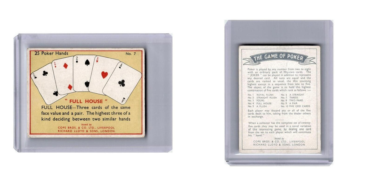 Full House 1936 Cope Bros The Game of Poker #7.0 EX