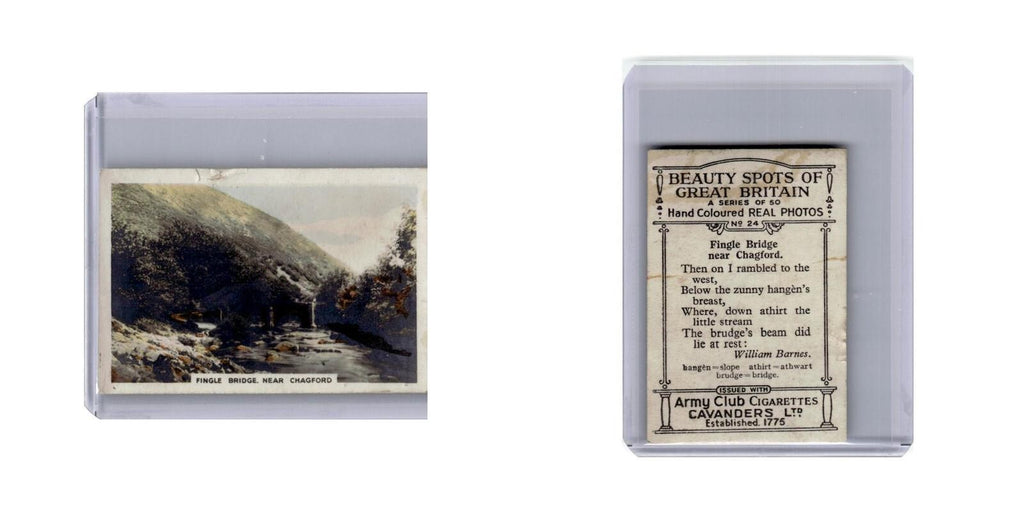 Fingle Bridge 1927 Cavanders Beauty Spots of Great Britain #24.0 VG