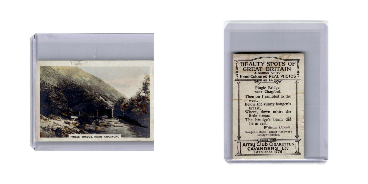 Fingle Bridge 1927 Cavanders Beauty Spots of Great Britain #24.0 VG
