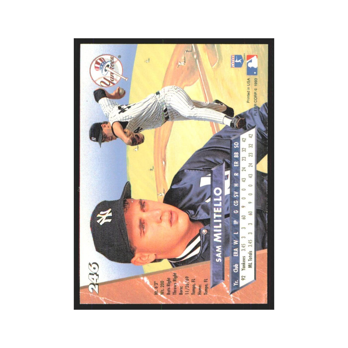 1993 Fleer Ultra Sam Militello RC Yankees #246