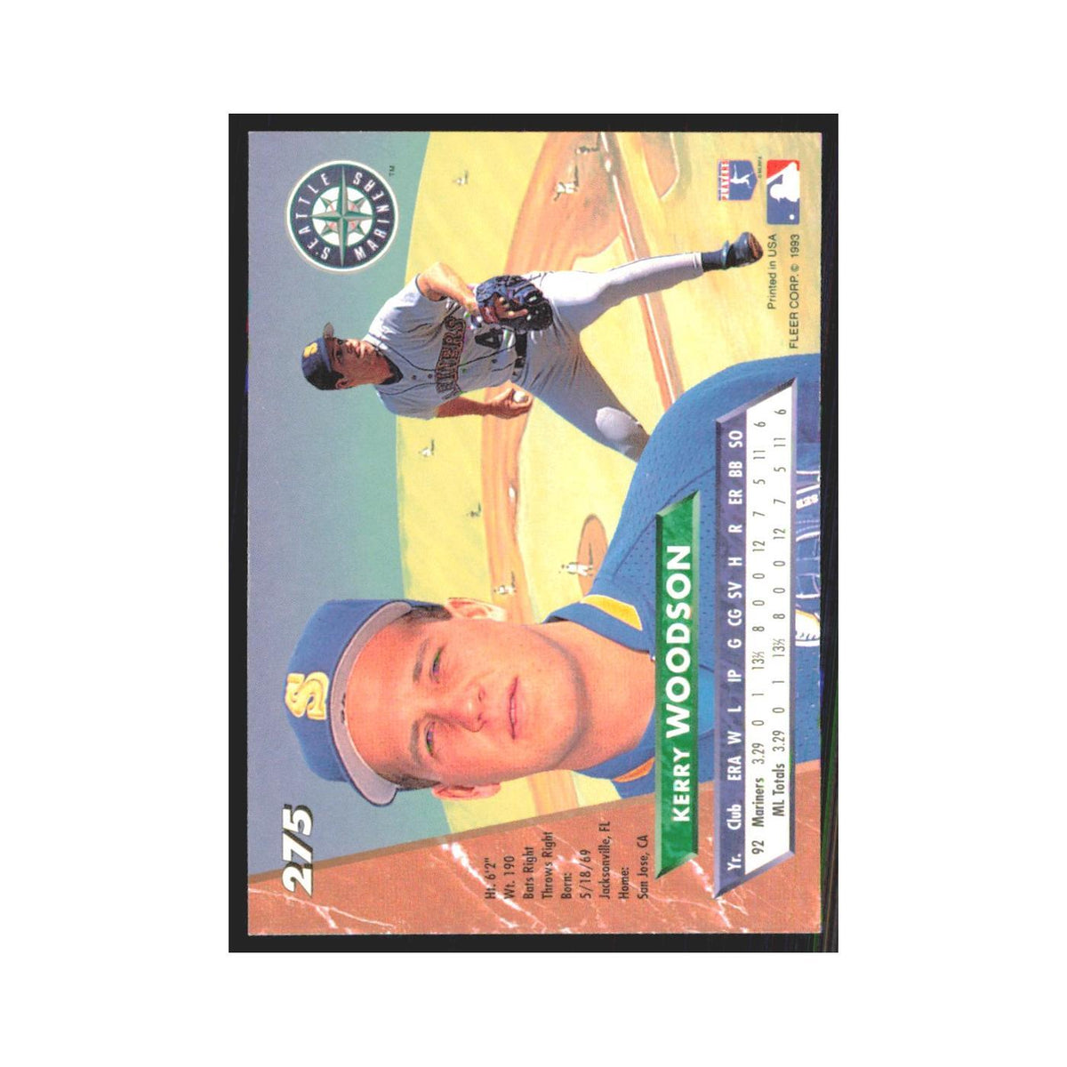 1993 Fleer Ultra Kerry Woodson RC Mariners #275