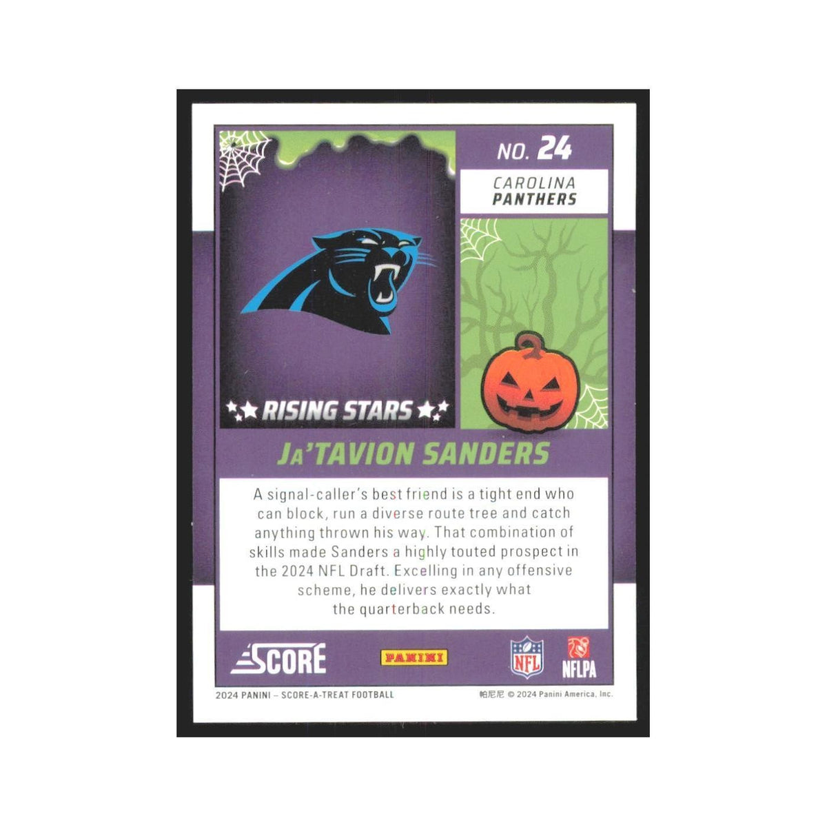 2024 Score-A-Treat Ja'tavion Sanders RC Panthers #24