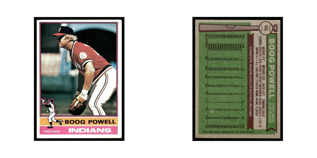Boog Powell 1976 Topps #45 Cleveland Indians Baseball Card EX