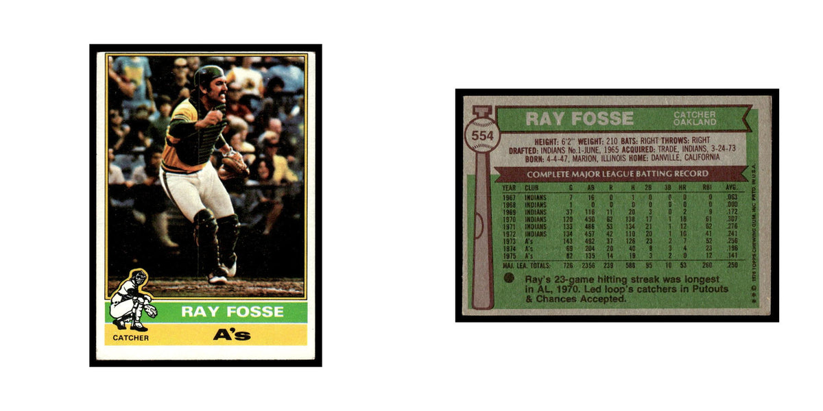 Ray Fosse 1976 Topps #554 Oakland Athletics Baseball Card EX