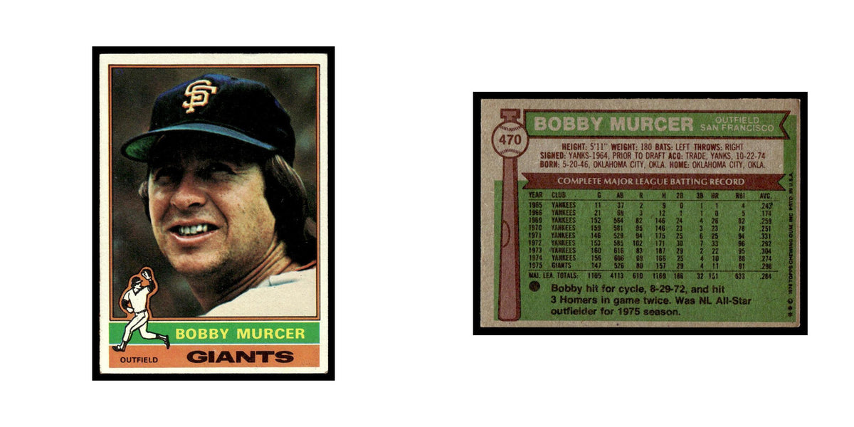 Bobby Murcer 1976 Topps #470 San Francisco Giants Baseball Card EX