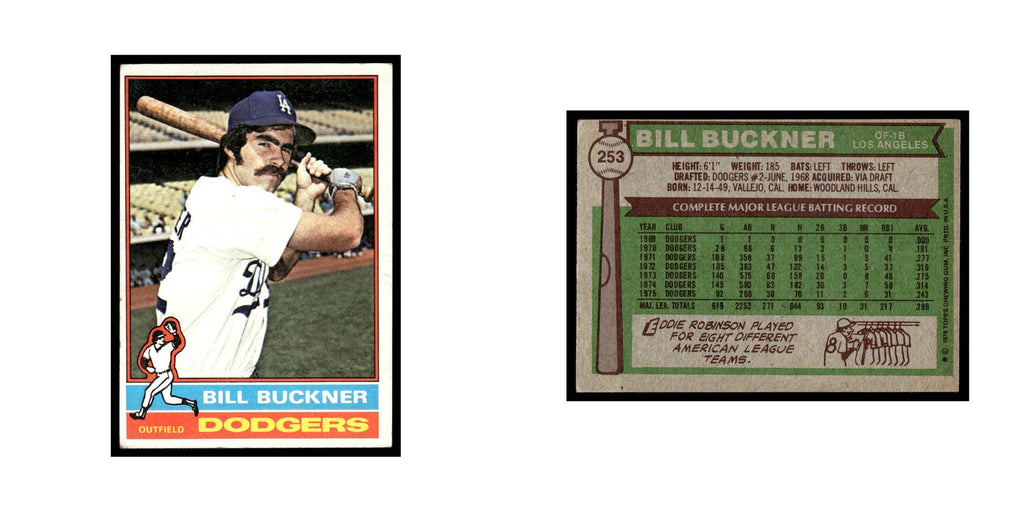 Bill Buckner 1976 Topps #253 Los Angeles Dodgers Baseball Card EX