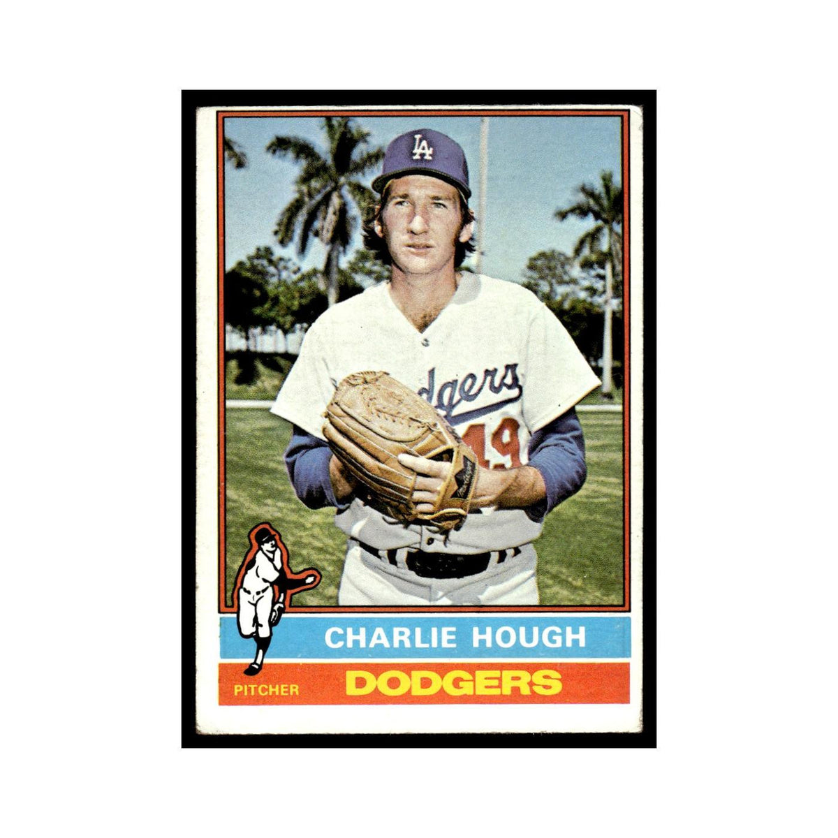 Charlie Hough 1976 Topps #174 Los Angeles Dodgers Baseball Card EX