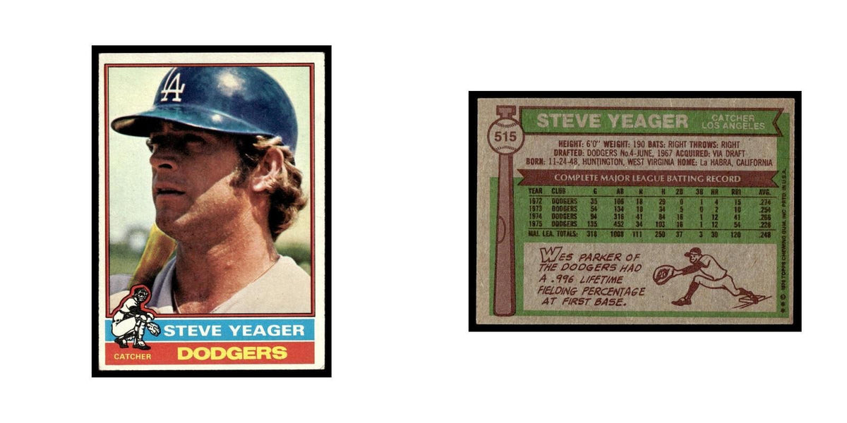 Steve Yeager 1976 Topps #515 Los Angeles Dodgers Baseball Card EX