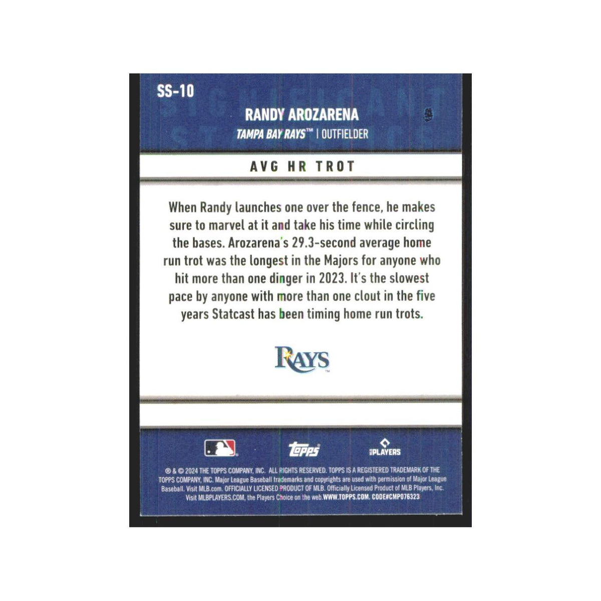 2024 Topps Randy Arozarena Rays #SS-10