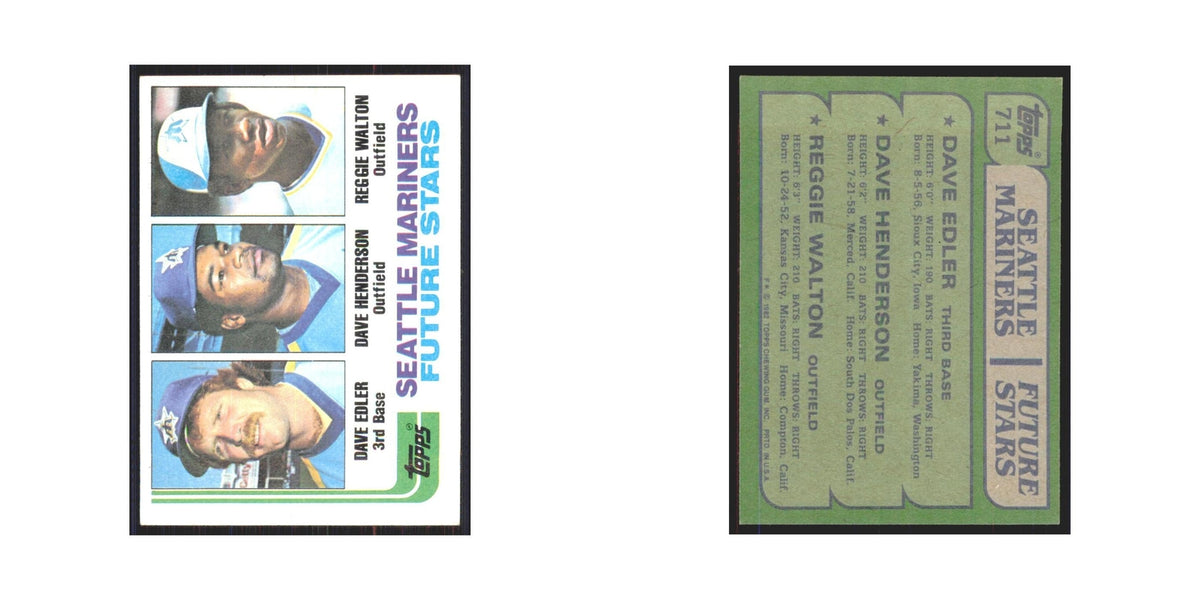 1982 Topps Dave Edler/Dave Henderson/Reggie Walton Mariners #711