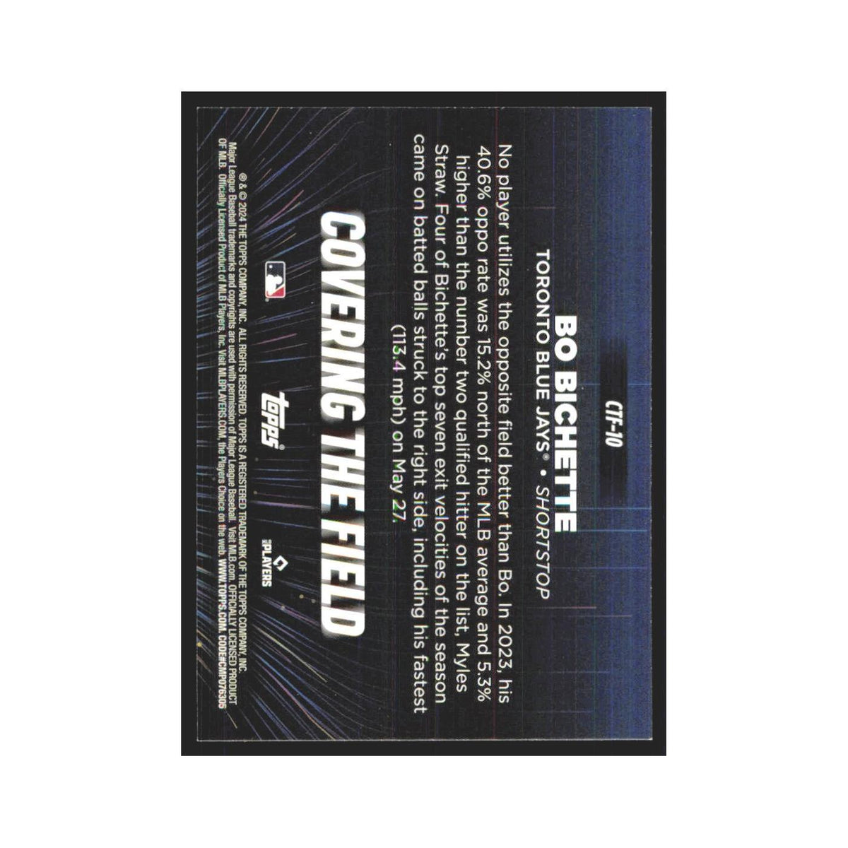 2024 Topps Bo Bichette Blue Jays #CTF-10