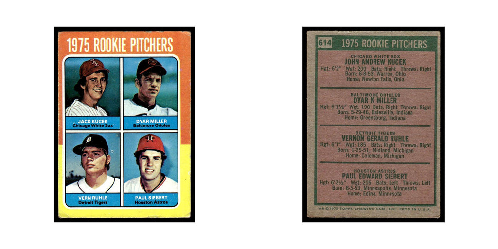 Jack Kucek Dyar Miller Vern Ruhle Paul Siebert Rookie 1975 #614 Poor